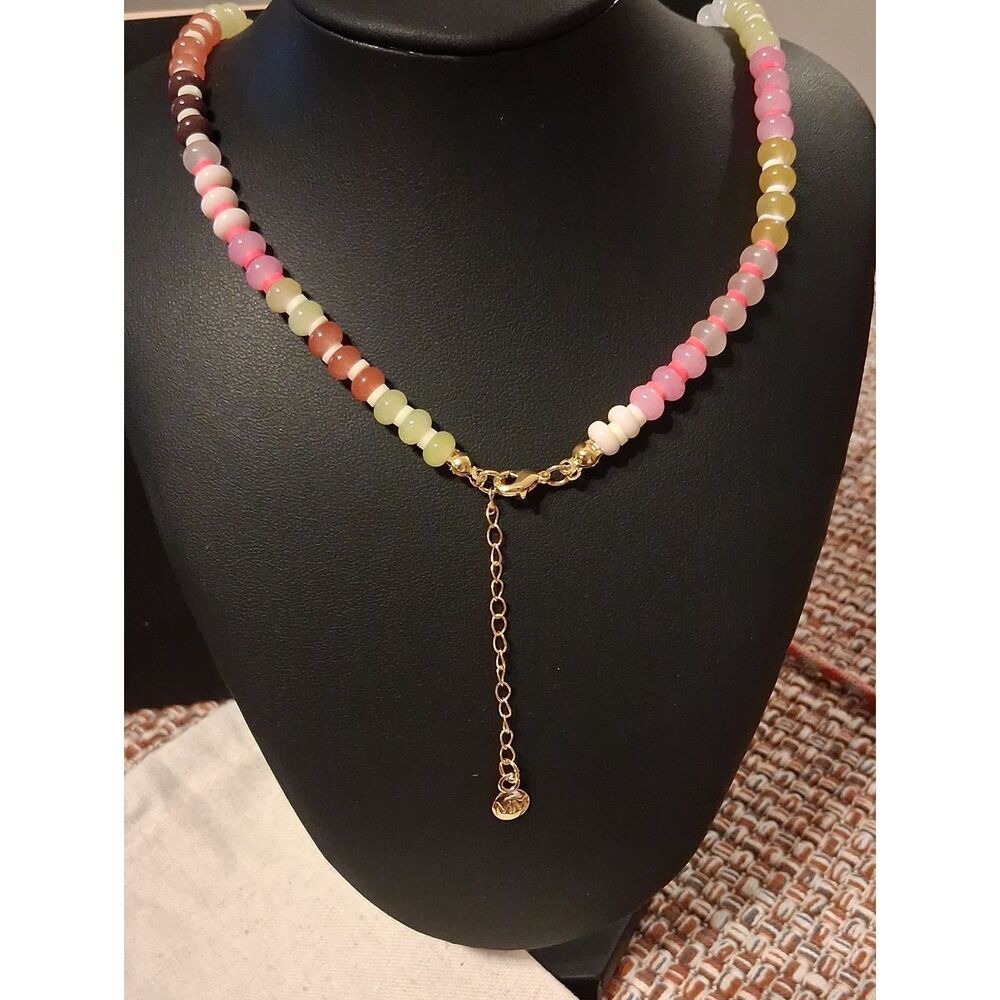 MAYAMAR Beaded Gemstone Charm Necklace Made In Mexico New - Picture 3 of 5